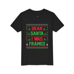 Dear Santa, I Was Framed | Ugly Christmas Youth Tee