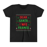 Dear Santa, I Was Framed | Ugly Christmas Youth Tee