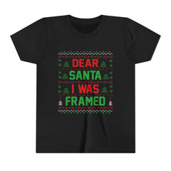 Dear Santa, I Was Framed | Ugly Christmas Youth Tee