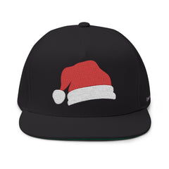 Embroidered Flat Bill Santa Hat