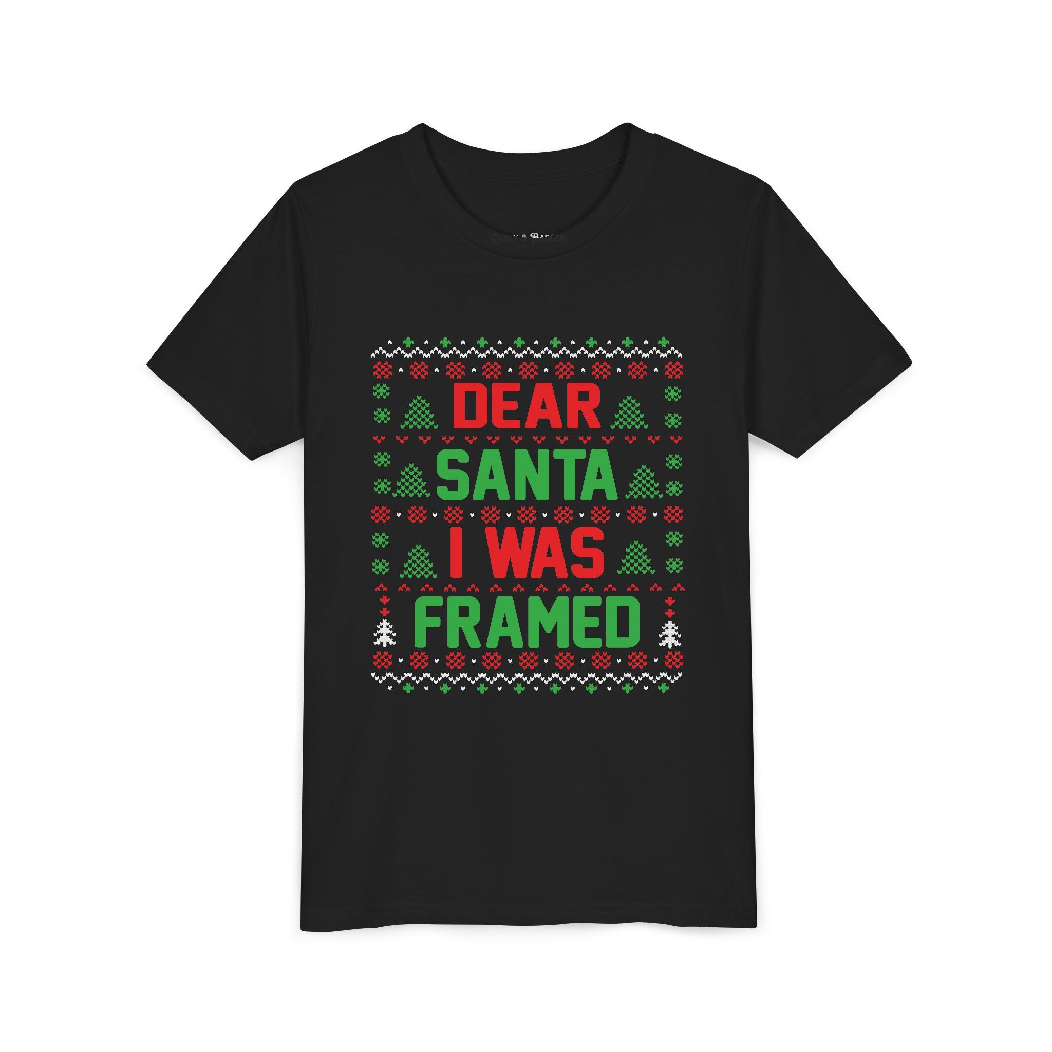 Dear Santa, I Was Framed | Ugly Christmas Youth Tee