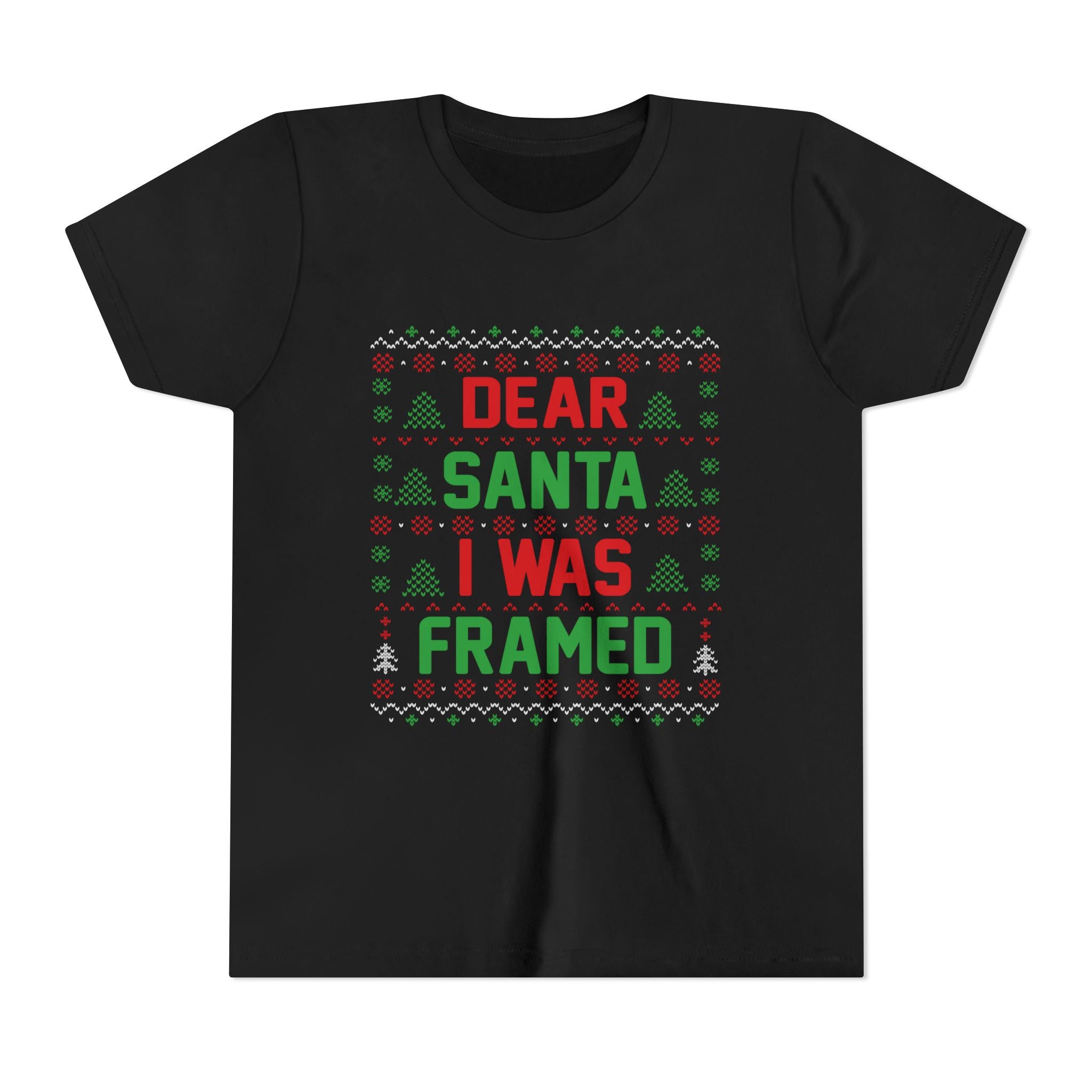 Dear Santa, I Was Framed | Ugly Christmas Youth Tee