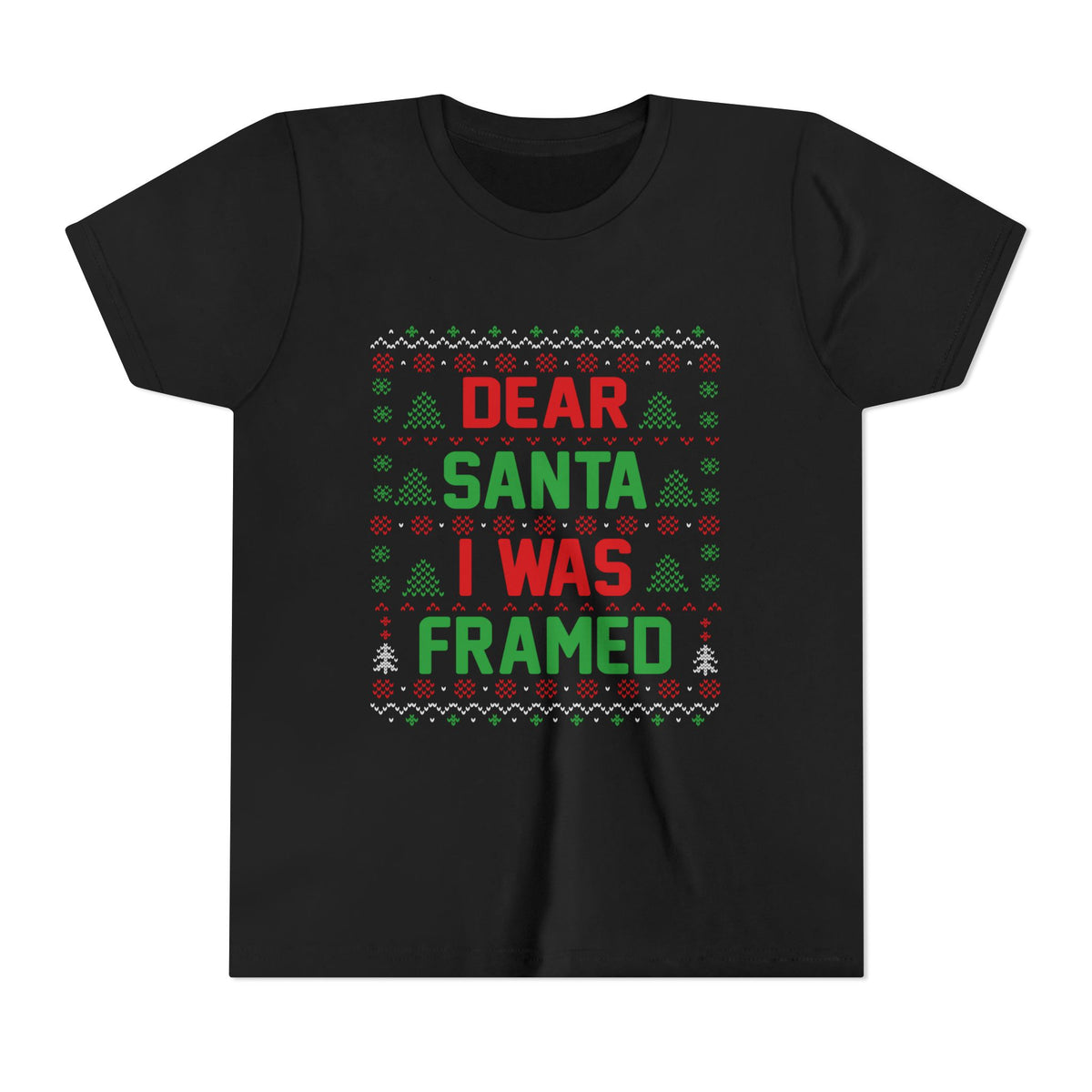 Dear Santa, I Was Framed | Ugly Christmas Youth Tee