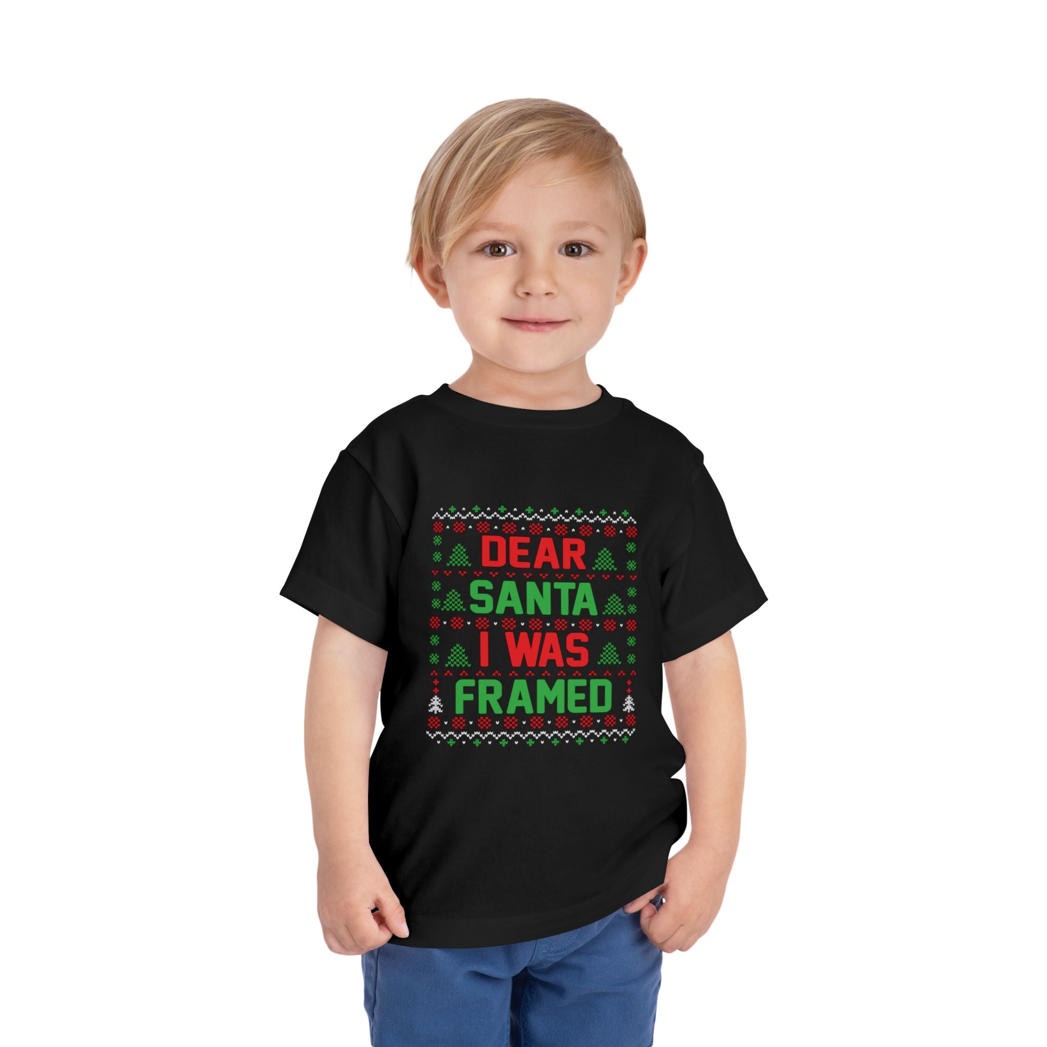 Dear Santa, I Was Framed | Ugly Christmas Toddler Tee
